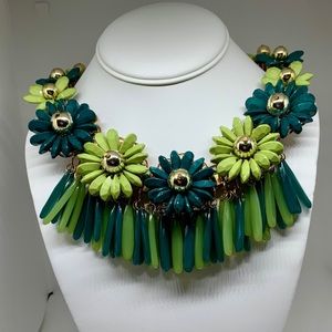 Green Floral Statement Necklace